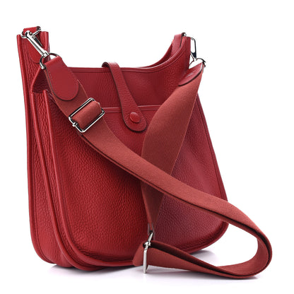 Hermes Taurillon Clemence Evelyne III PM Rouge Garance 2 of 9