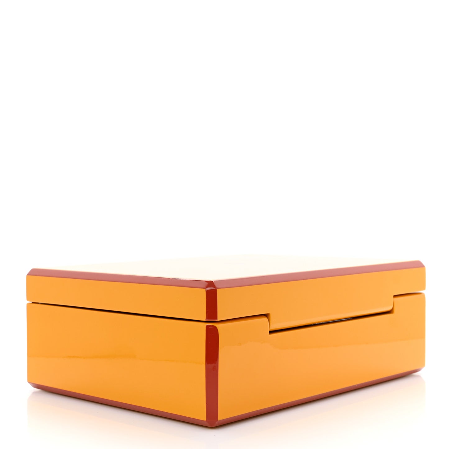 Lacquered Wood Facettes Watch Box Curry