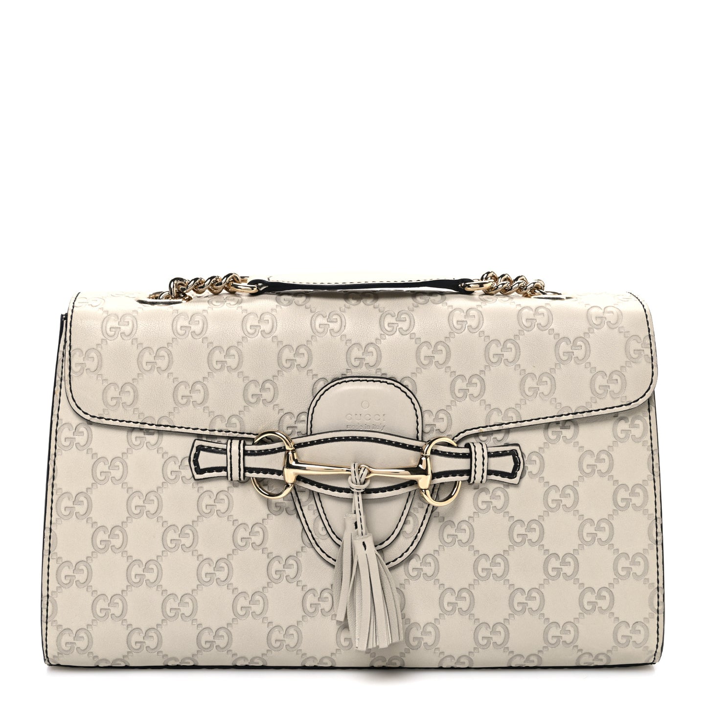 Guccissima Signature Medium Emily Chain Shoulder Bag Mystic White