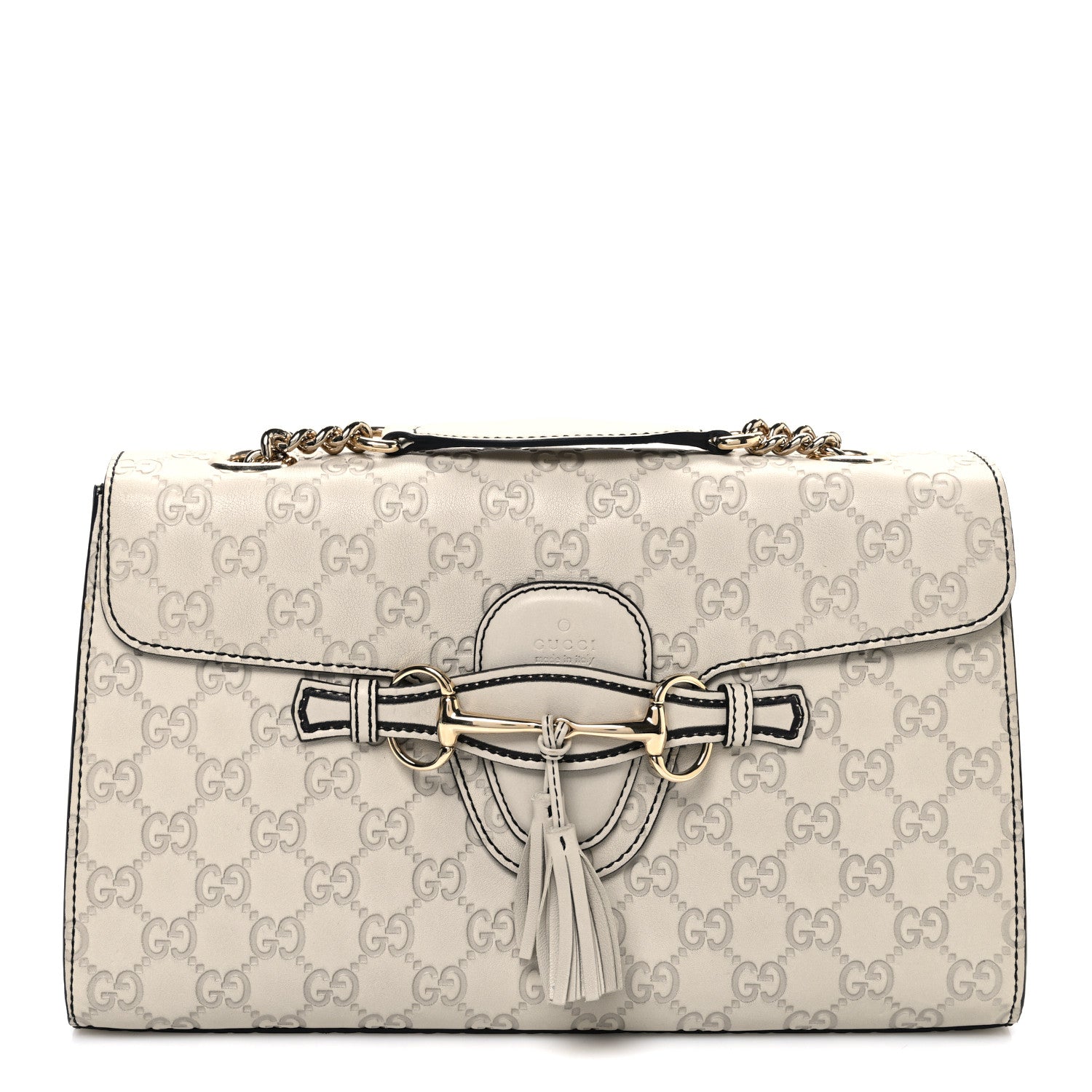 Gucci Guccissima Signature Medium Emily Chain Shoulder Bag Mystic White 1 of 10