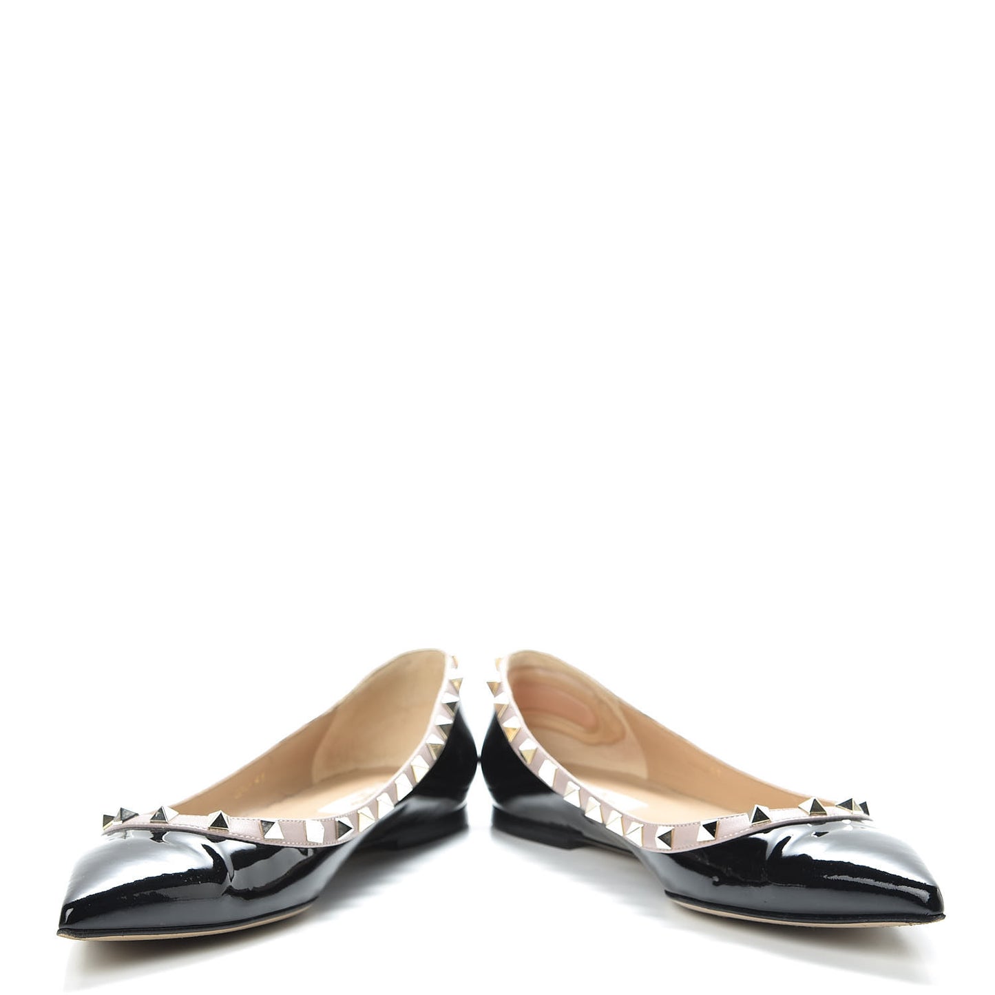 Patent Rockstud Ballerina Flats 41 Black Poudre