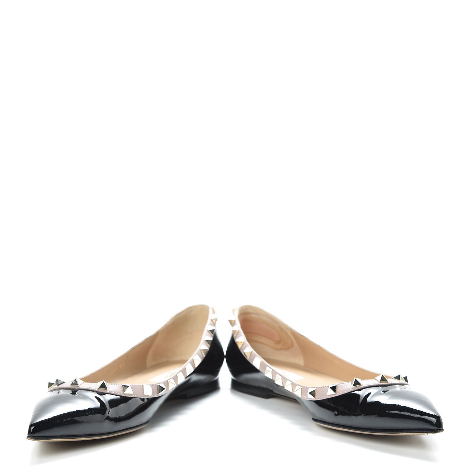 Valentino Garavani Patent Rockstud Ballerina Flats 41 Black Poudre 5 of 19