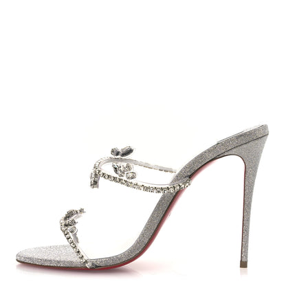 Christian Louboutin PVC Crystal Just Queen 100 Sandals 40 Silver 1 of 11