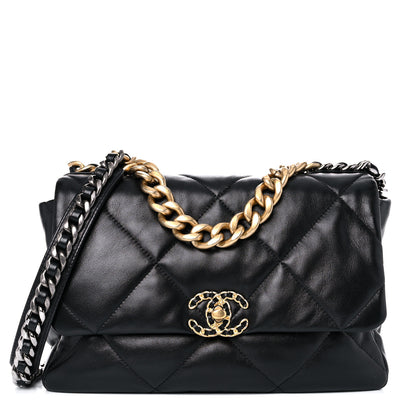 Chanel Lambskin Quilted Large Chanel 19 Flap Black 1 of 12