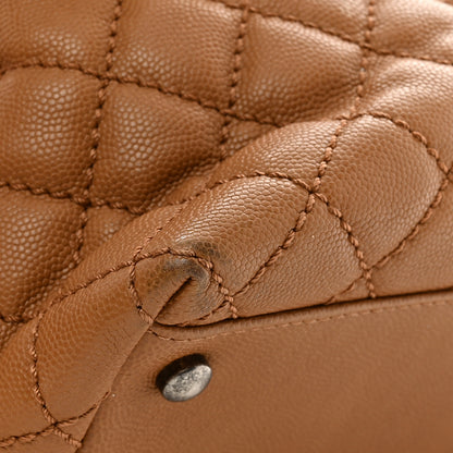 Chanel Caviar Quilted Medium Coco Handle Flap Camel 12 of 14