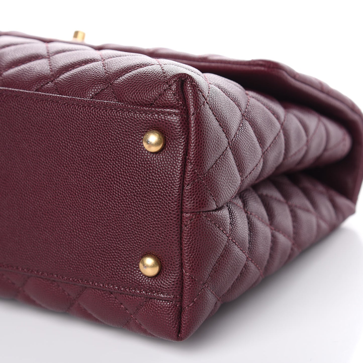 Caviar Lizard Quilted Medium Coco Handle Flap Burgundy