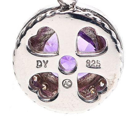 David Yurman Sterling Silver Diamond Amethyst 8mm Petite Cerise Pendant 3 of 3