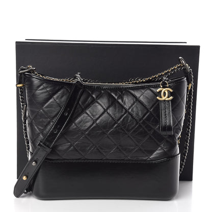 Chanel Aged Calfskin Quilted Medium Gabrielle Hobo Black 11 of 11