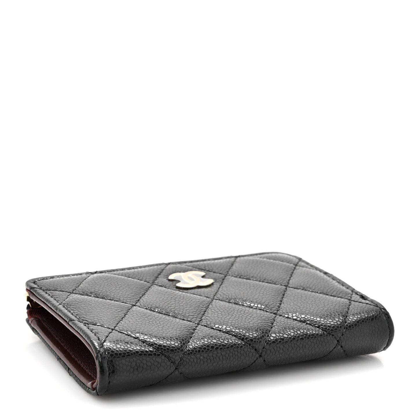 Caviar Quilted Zipped Key Holder Case Black