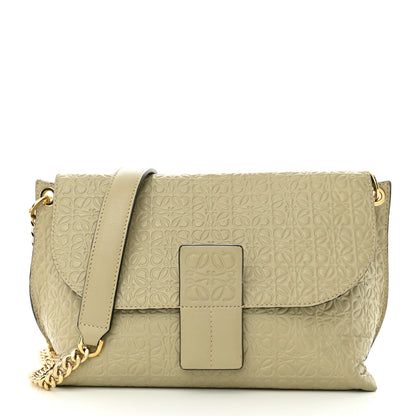 Loewe Goatskin Embossed Avenue Shoulder Bag Green 1 of 10