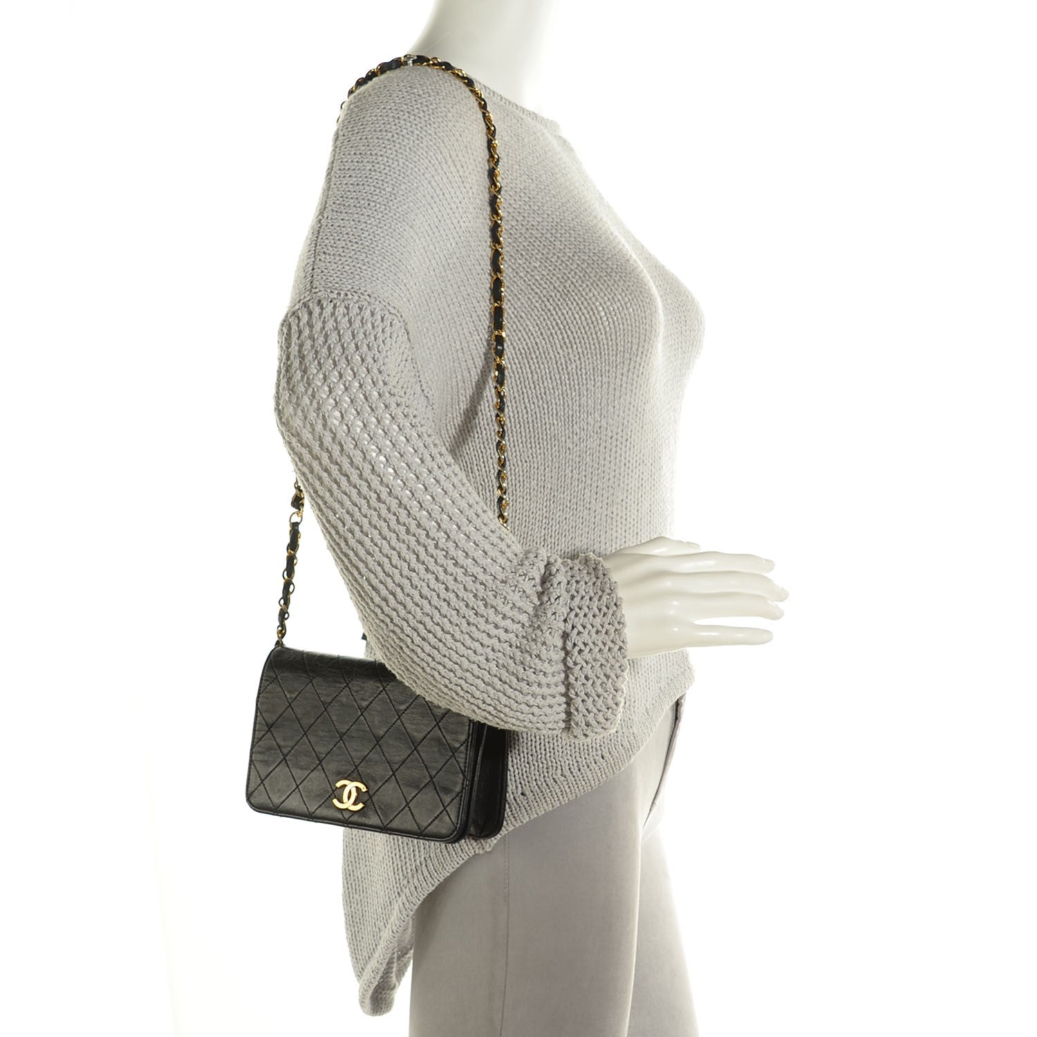 Chanel Lambskin Quilted Small Evening Flap Black 2 of 8