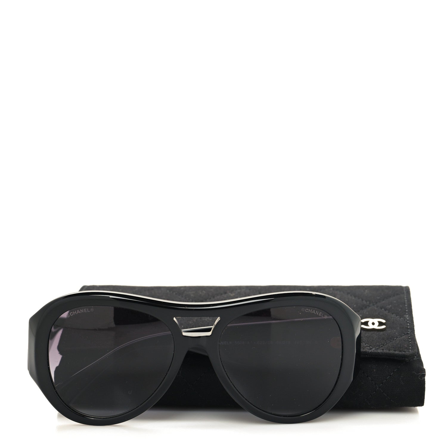 Chanel Acetate CC Pilot Sunglasses 5508 Black 8 of 8