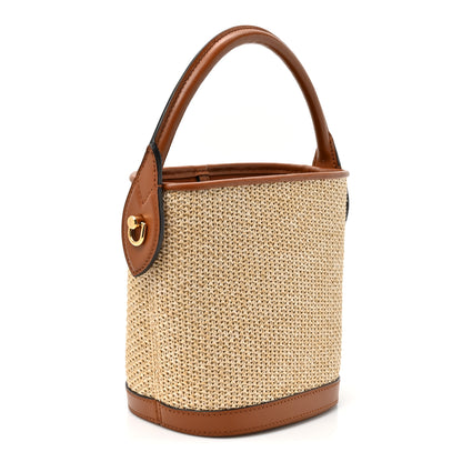 Louis Vuitton Raffia Petit Bucket Caramel 2 of 9