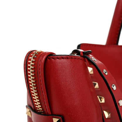Valentino Garavani Vitello Rockstud Double Handle Tote Red 13 of 13