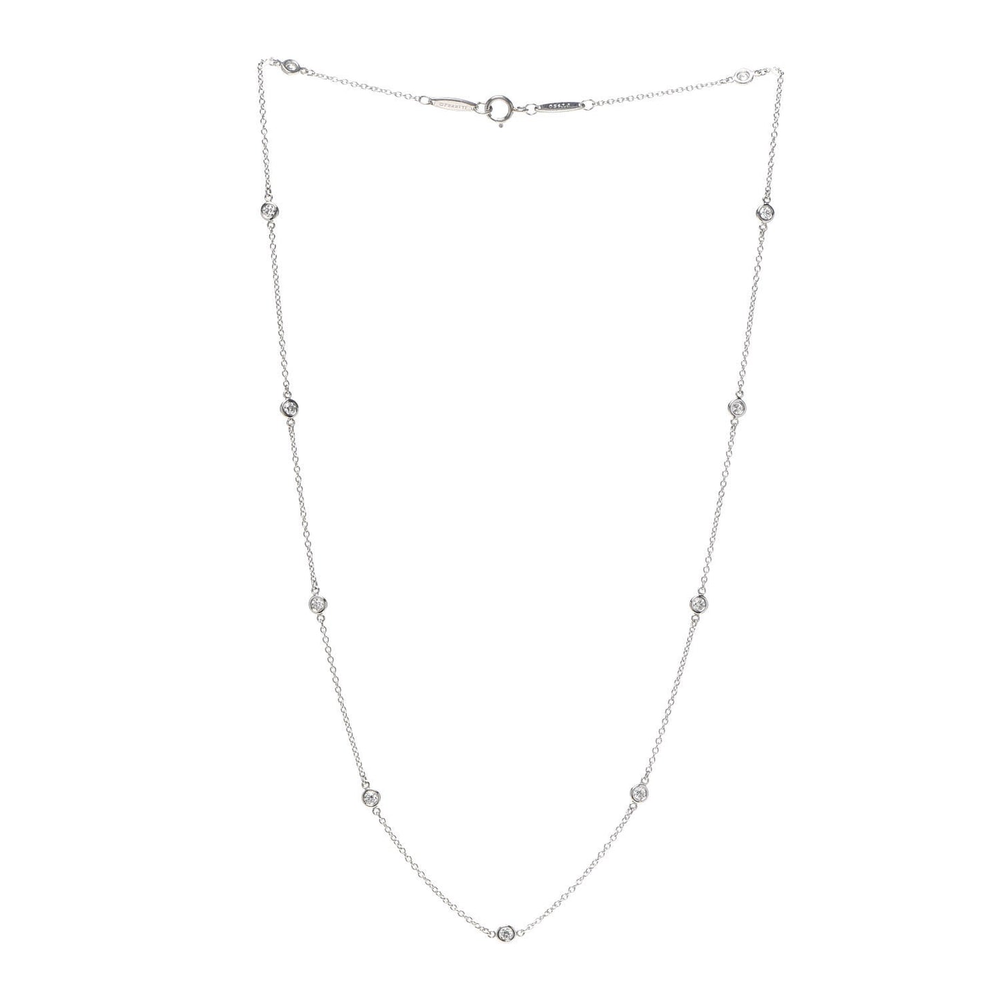 Platinum Diamond .33ctw Elsa Peretti Diamonds by the Yard Station Necklace