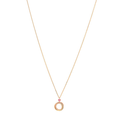 Cartier 18K Pink Yellow White Gold Pink Spinel Trinity Pendant Necklace 1 of 5