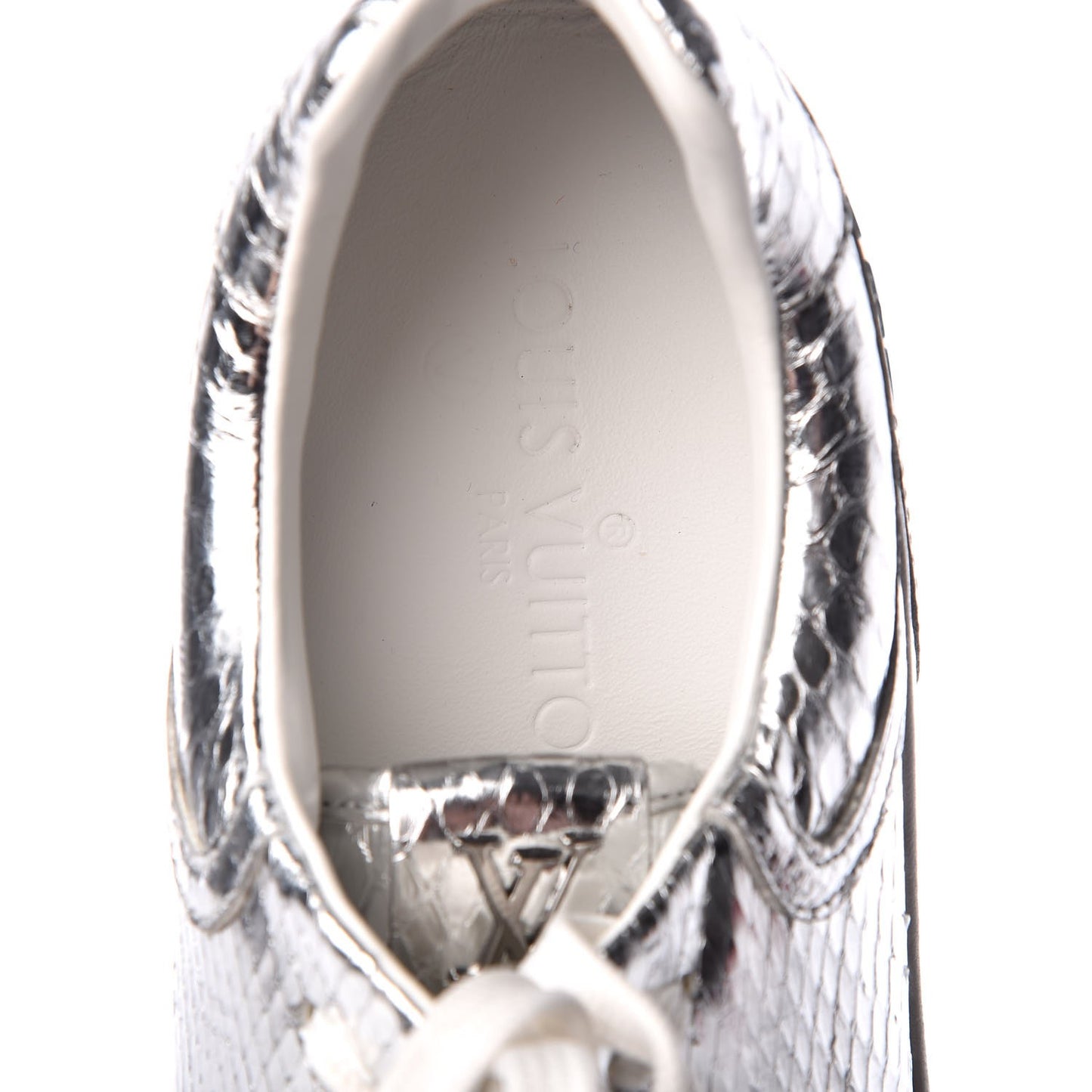 Metallic Python Run Away Sneakers 38.5 Silver