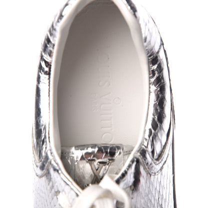 Louis Vuitton Metallic Python Run Away Sneakers 38.5 Silver 7 of 8