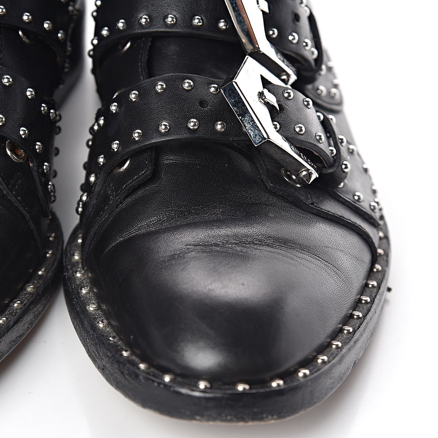 Givenchy Calfskin Studded Prue Buckle Bootie 35 Black 13 of 19