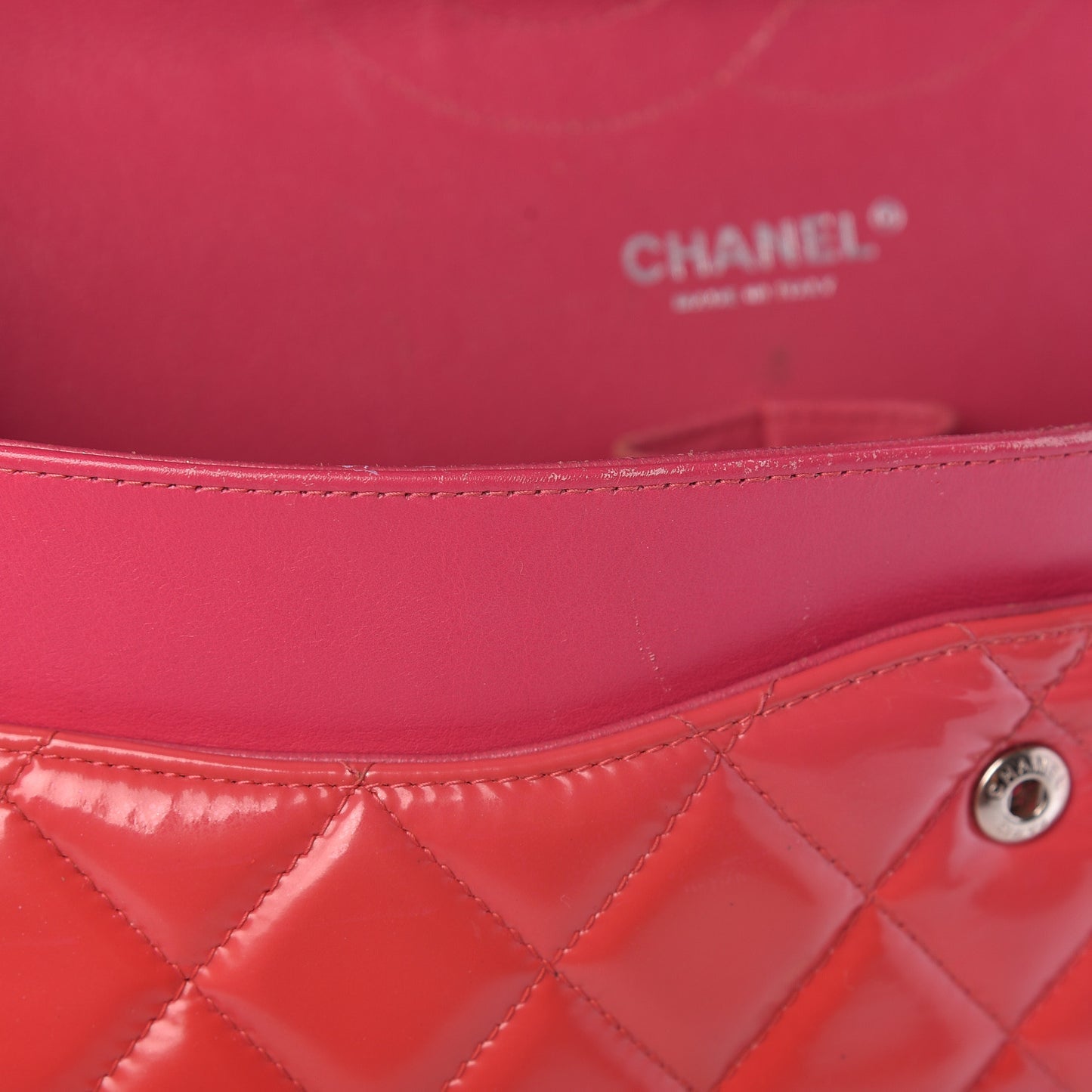 Patent Quilted Jumbo Double Flap Pink