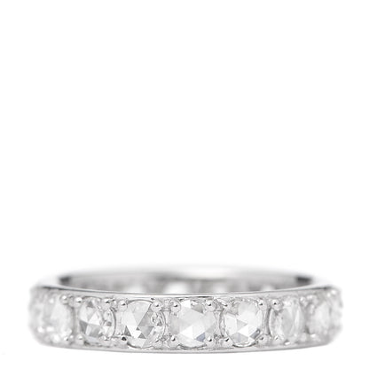 Tiffany 18K White Gold Diamond Metro Rose Cut Eternity Band Ring 50 5.25 1 of 4