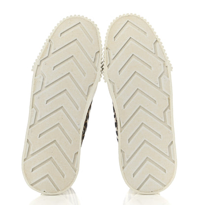 Jimmy Choo Pony Hair Zebra Print Micro Leopard Print Impala High Top Sneakers 37 Black White Sugar 5 of 8