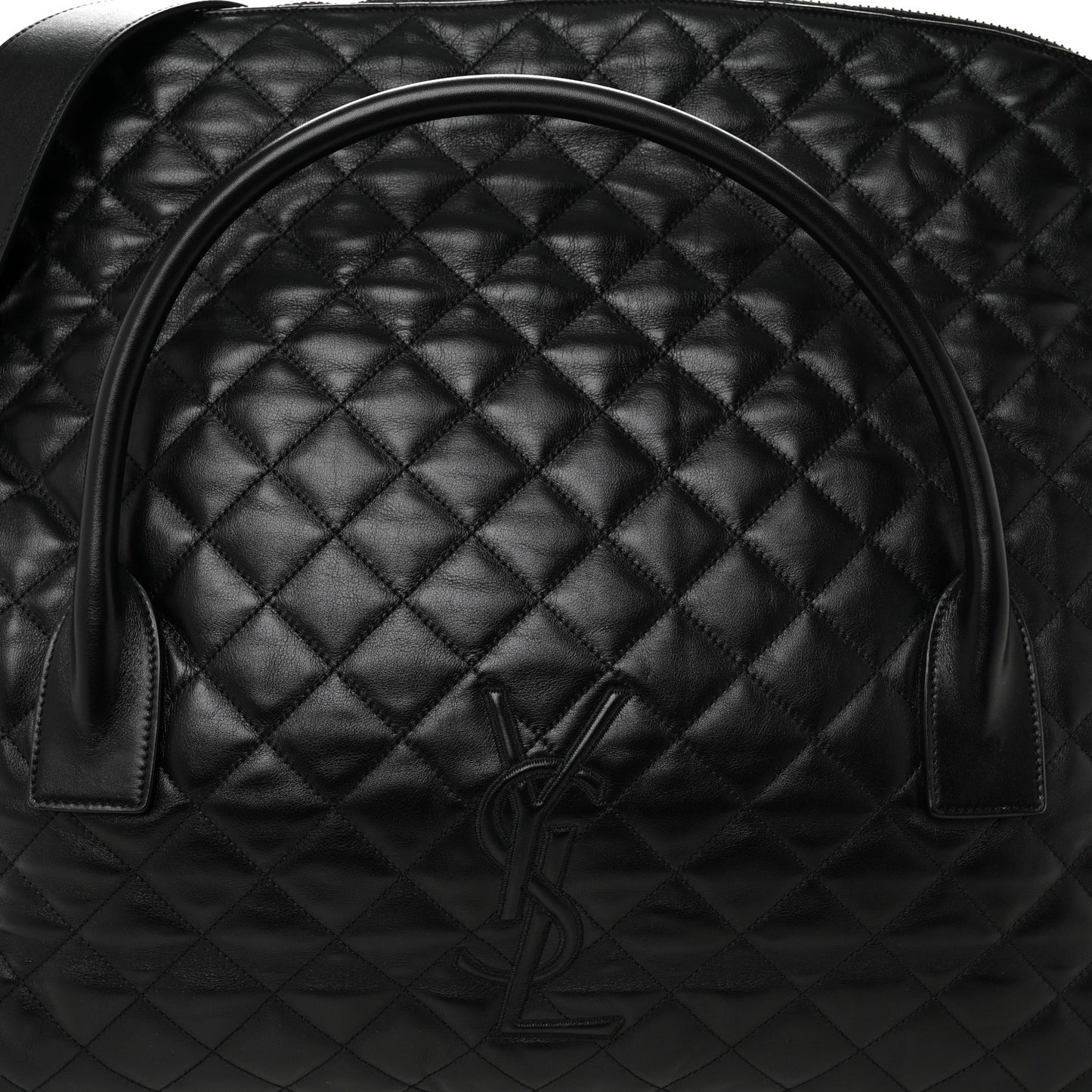 Calfskin Quilted ES Giant Travel Bag Black