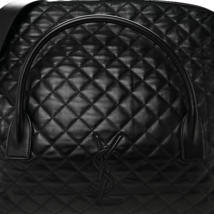Saint Laurent Calfskin Quilted ES Giant Travel Bag Black 7 of 9