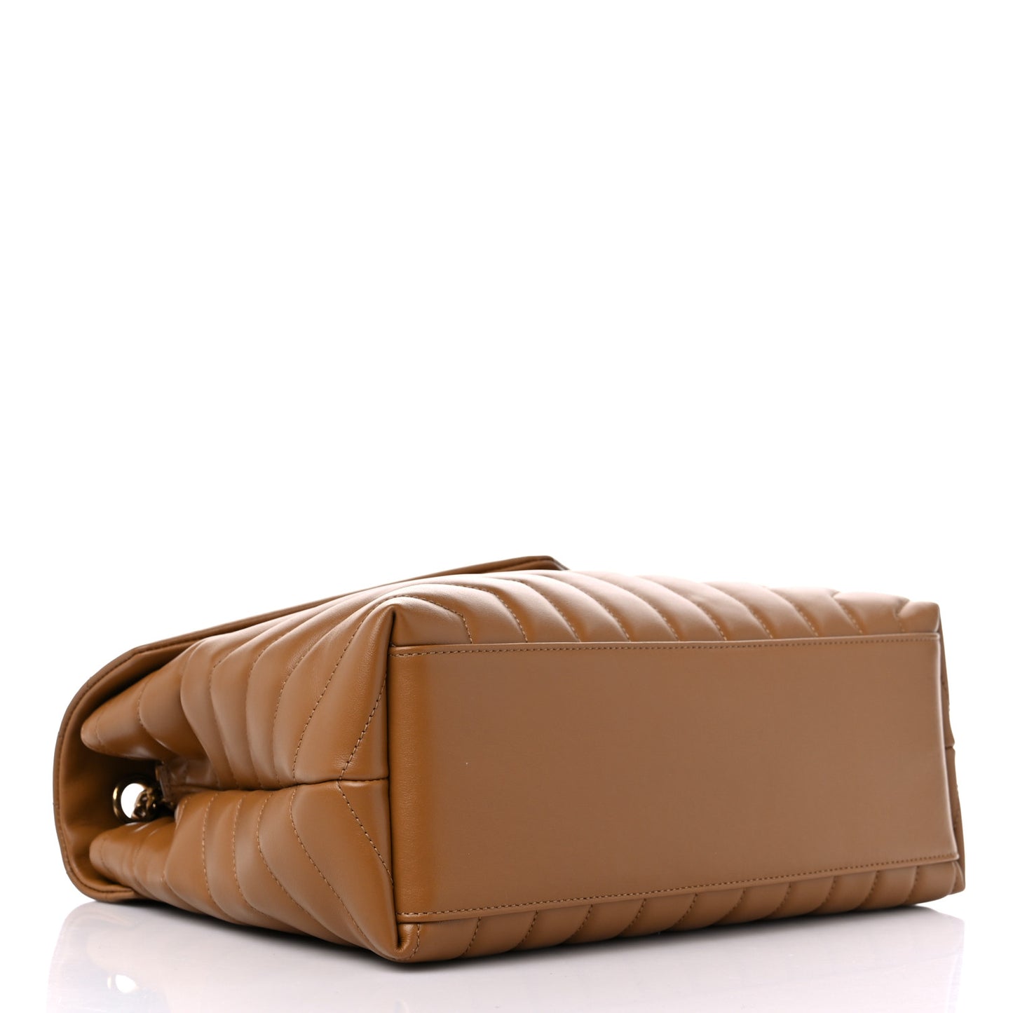Calfskin Y Quilted Monogram Medium Loulou Chain Satchel Dark Natural