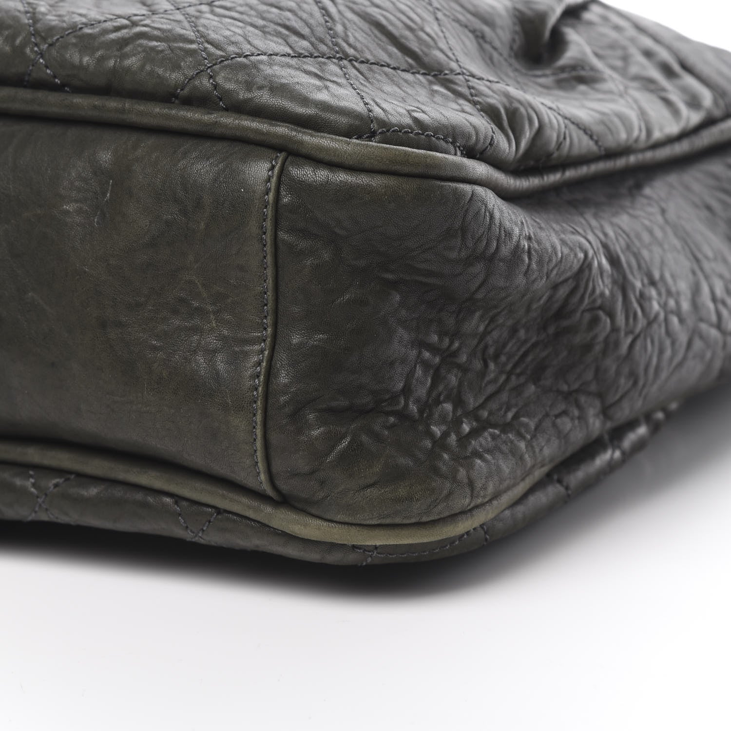 Chanel Distressed Lambskin Le Marais Tote Green 10 of 10