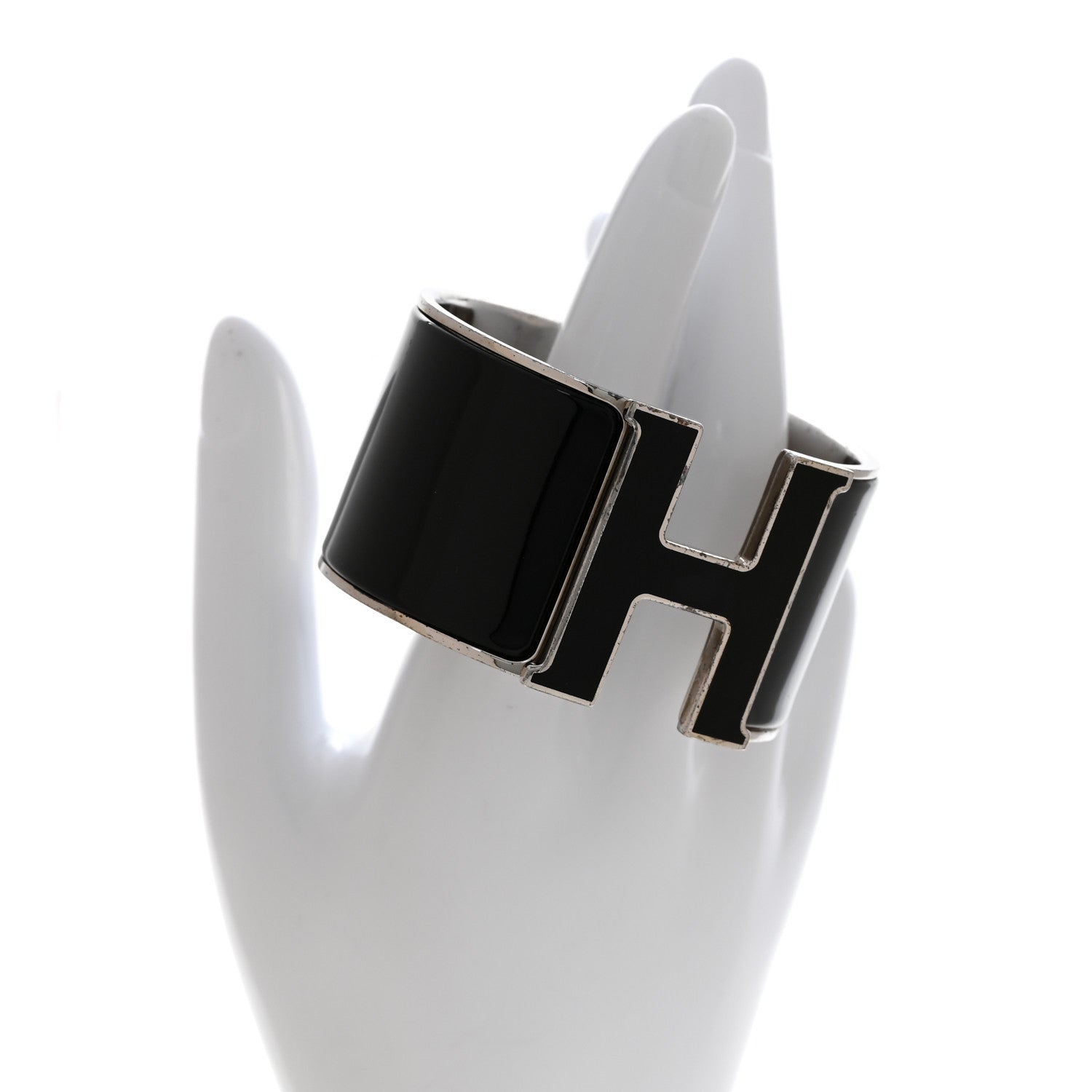 Hermes Enamel Extra Wide Clic Clac H Bracelet GM Black 2 of 5