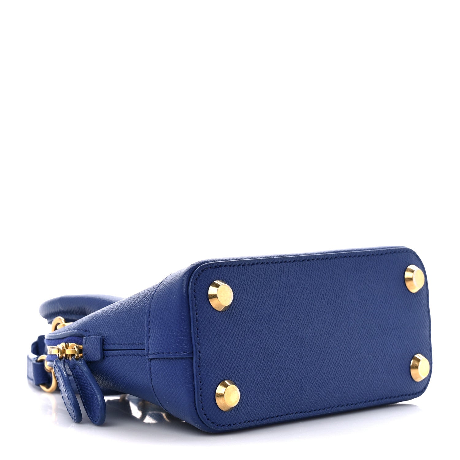 Balenciaga Signature Grained Calfskin Logo XXS Ville Top Handle Bag Bleu Roi White 4 of 12