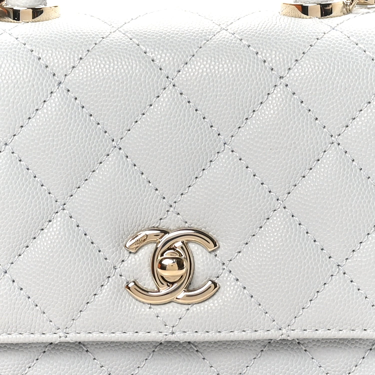 Chanel Caviar Quilted Extra Mini Coco Handle Flap Light Blue 8 of 11