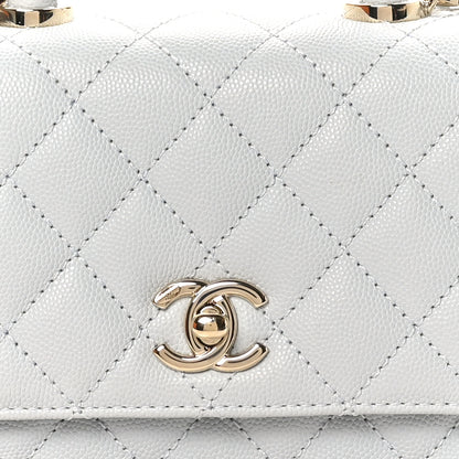 Chanel Caviar Quilted Extra Mini Coco Handle Flap Light Blue 8 of 11