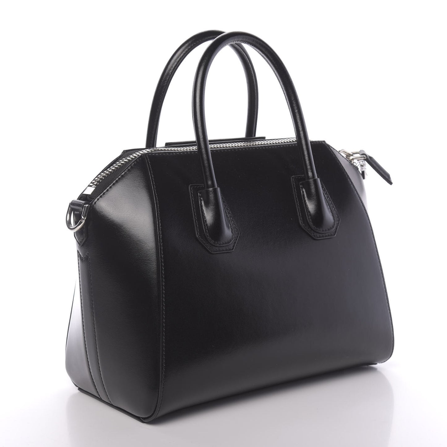 Shiny Lord Calfskin Small Antigona Black