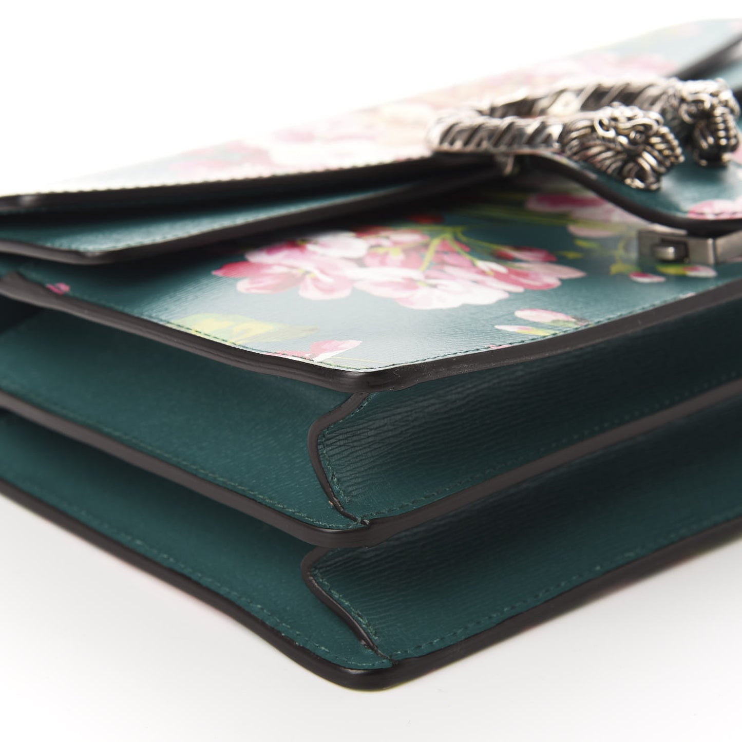 Calfskin Blooms Print Small Dionysus Shoulder Bag Bright Emerald Multicolor
