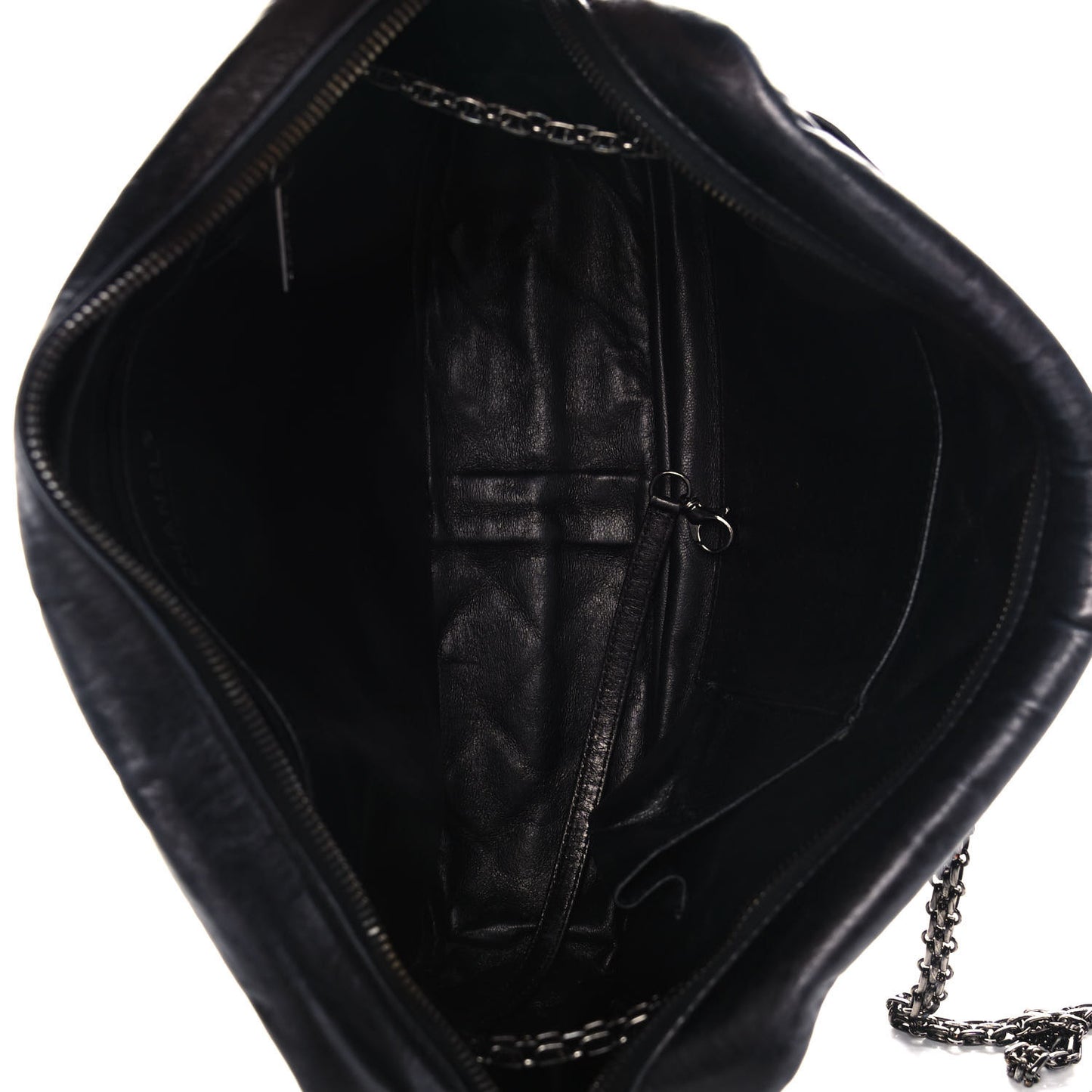Metallic Aged Calfskin Quilted Large Reissue Camera Case Black