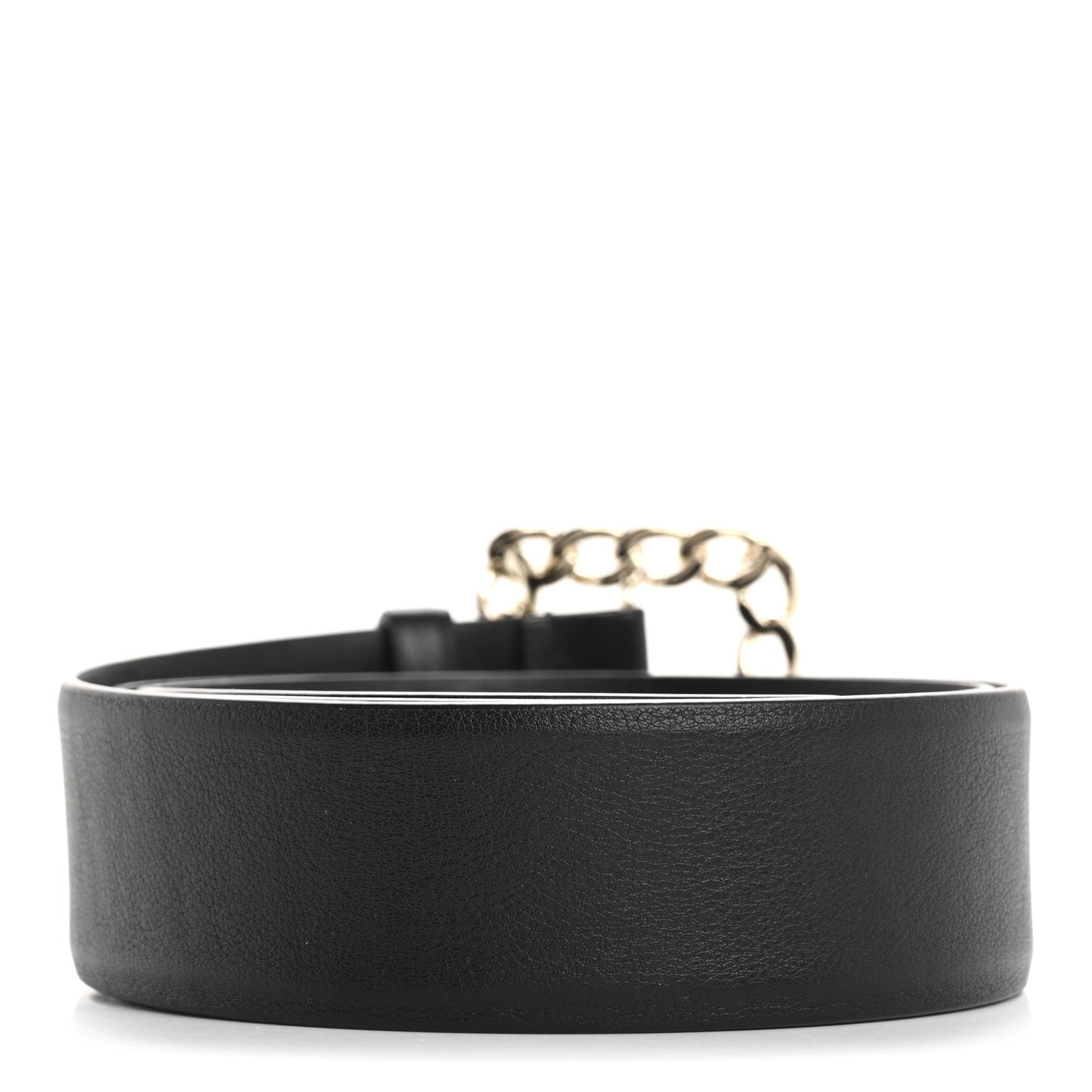 Calfskin Crystal CC Chain Belt 85 34 Black