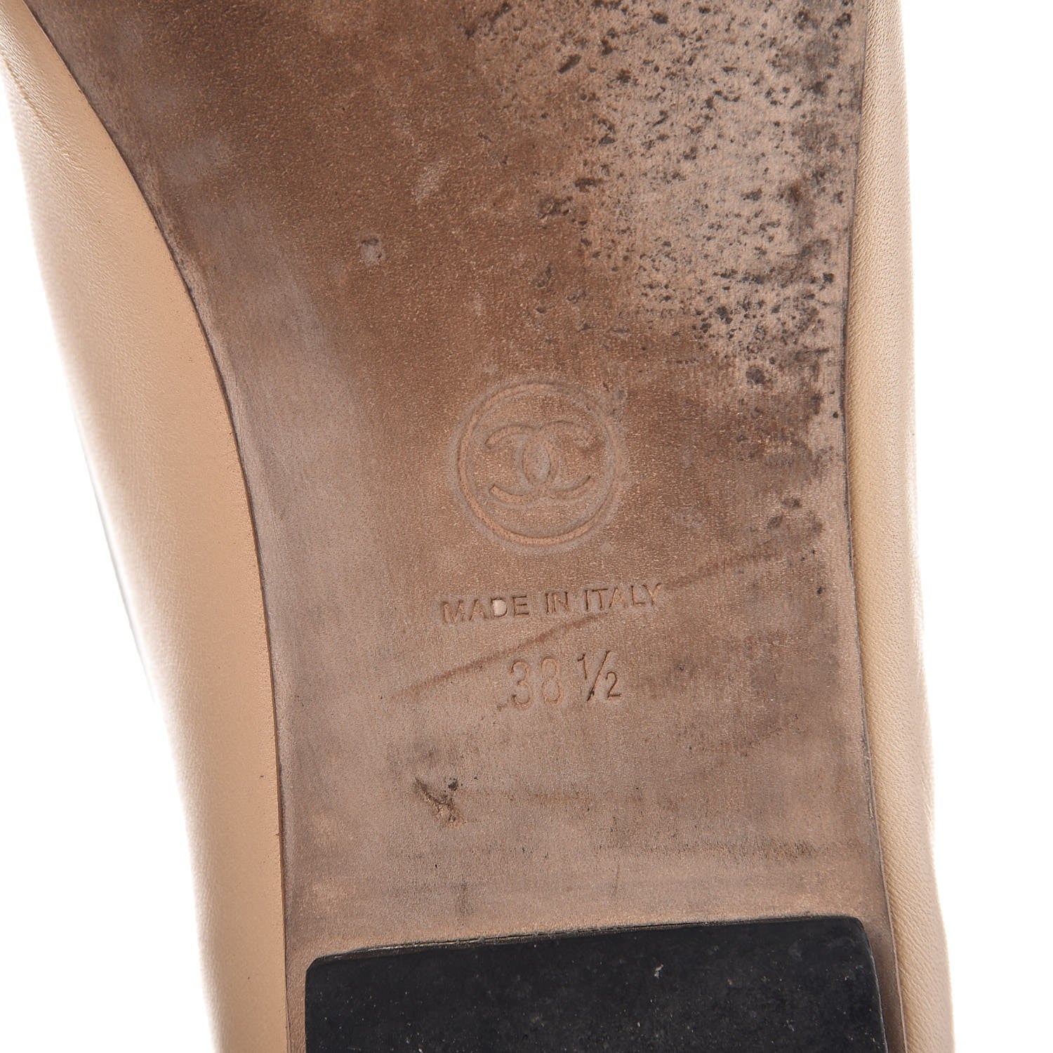 Chanel Lambskin CC Chain Loafers 38.5 Beige 8 of 13