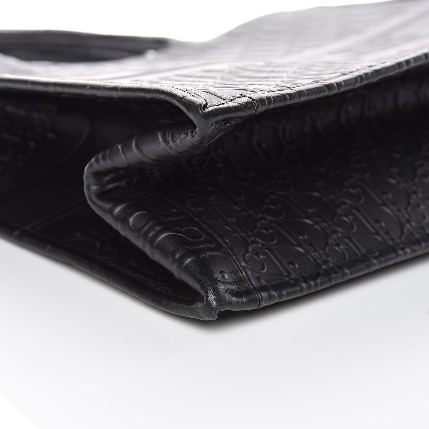 Oblique Calfskin Embossed Book Tote Black