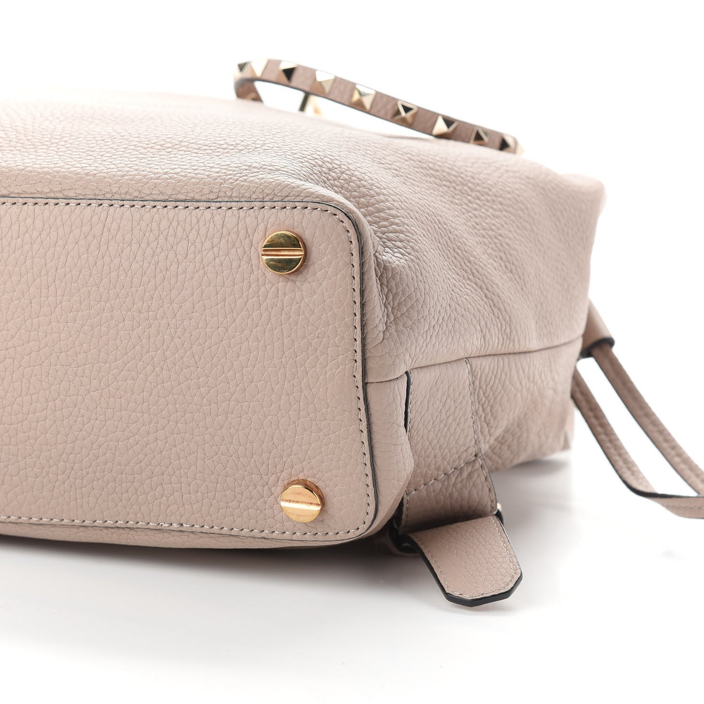 Pebbled Calfskin Rockstud Drawstring Backpack Poudre