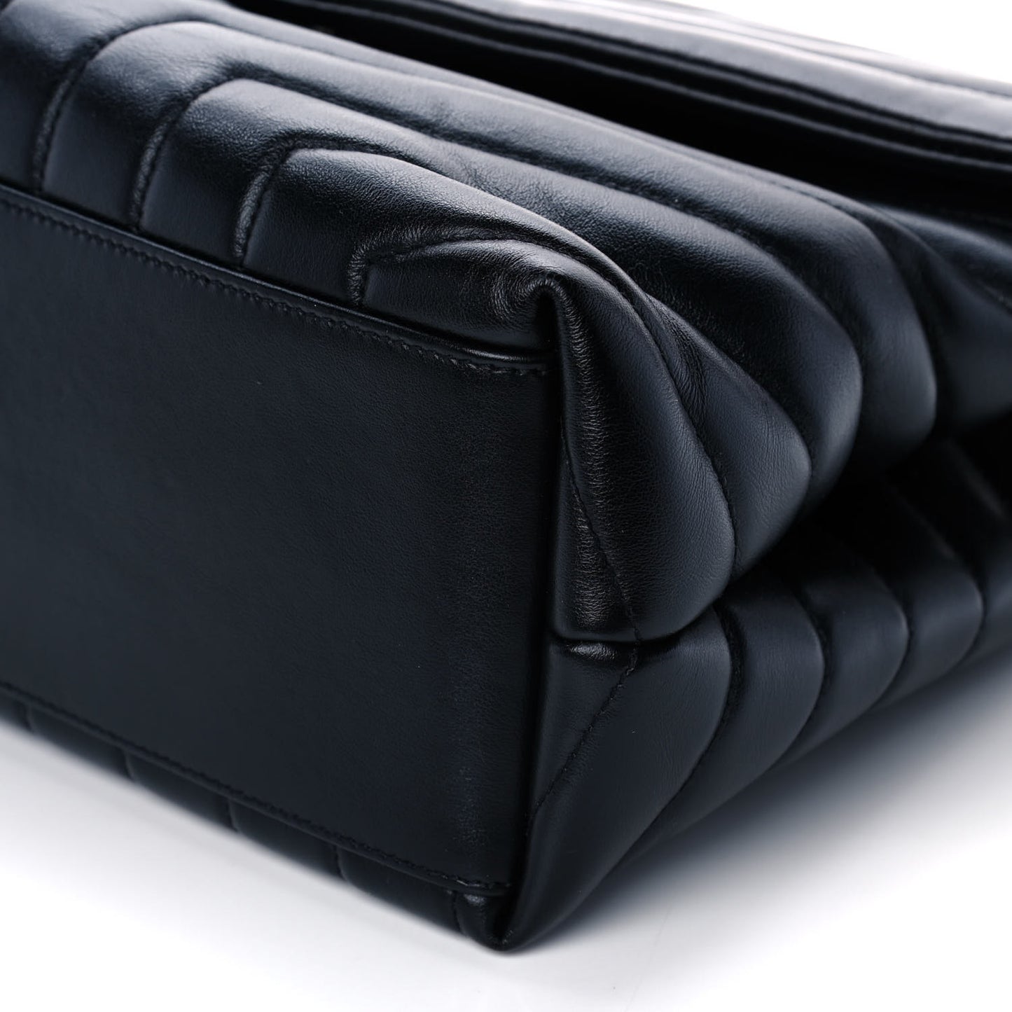 Calfskin Y Quilted Monogram Medium Loulou Chain Satchel Black