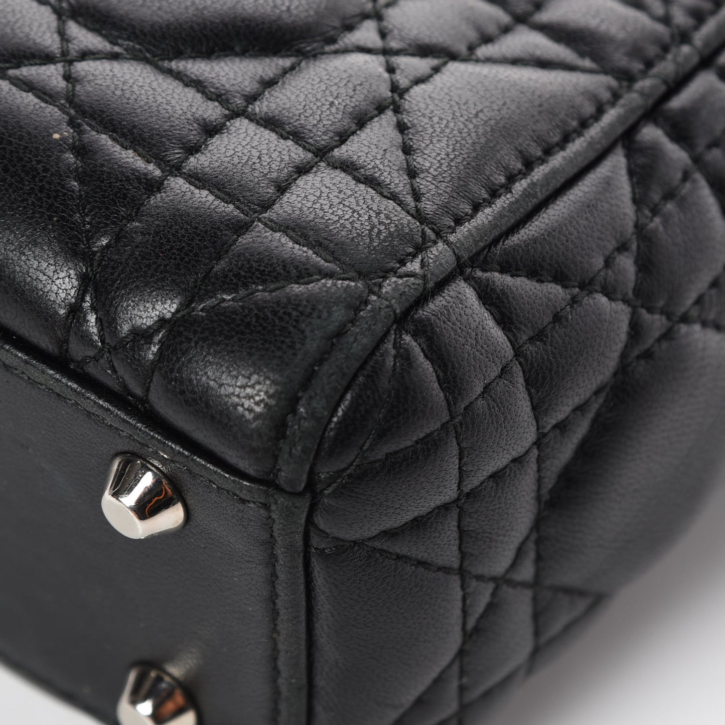 Lambskin Cannage Mini Lady Dior Black