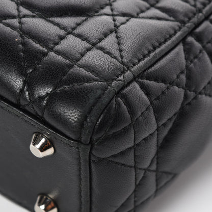 Christian Dior Lambskin Cannage Mini Lady Dior Black 13 of 14