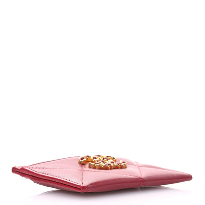 Chanel Shiny Goatskin Quilted Chanel 19 Card Holder 4 of 9