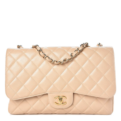 Chanel Caviar Quilted Jumbo Single Flap Beige Clair 1 of 9