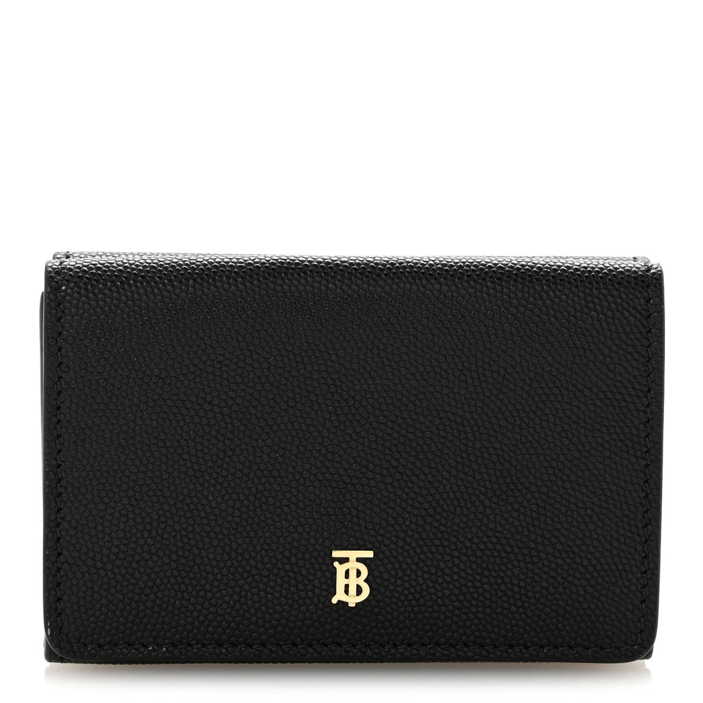 Grained Calfskin Double Flap Lark Wallet Black