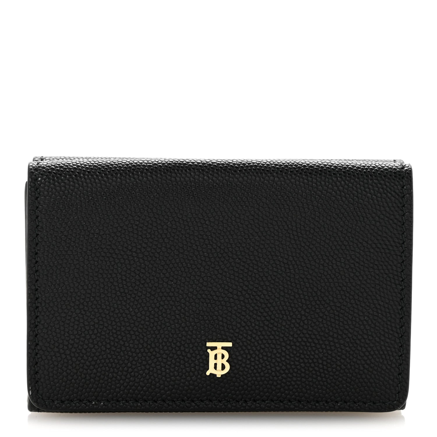 Burberry Grained Calfskin Double Flap Lark Wallet Black 1 of 8