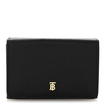 Burberry Grained Calfskin Double Flap Lark Wallet Black 1 of 8