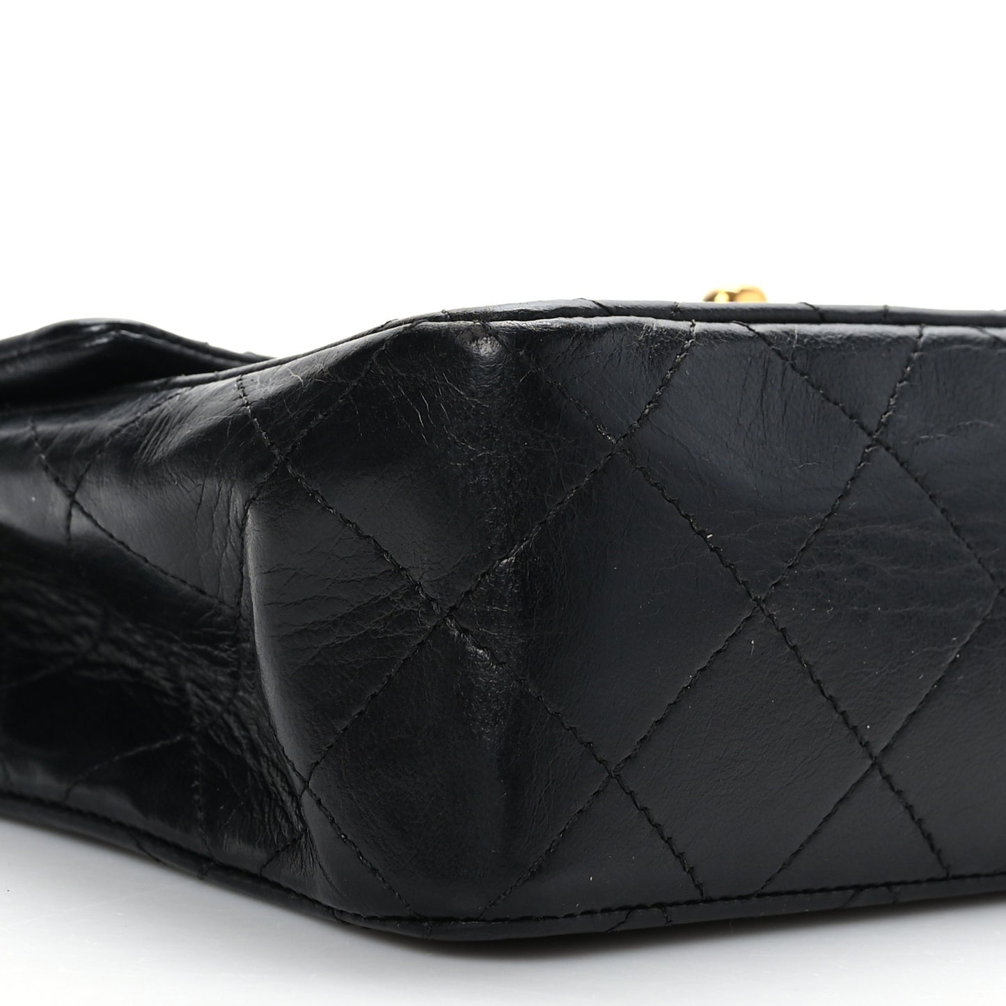 Lambskin Quilted Mini Square Flap Bag Black